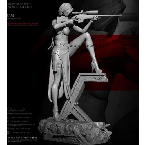 1/24 Resin model kits figure beauty colorless and self-assembled TD-2833