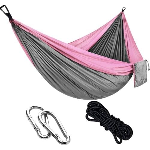 Outdoor nylon parachute cloth hanging single person double camping riding indoor leisure swing hanging chair hammock camping