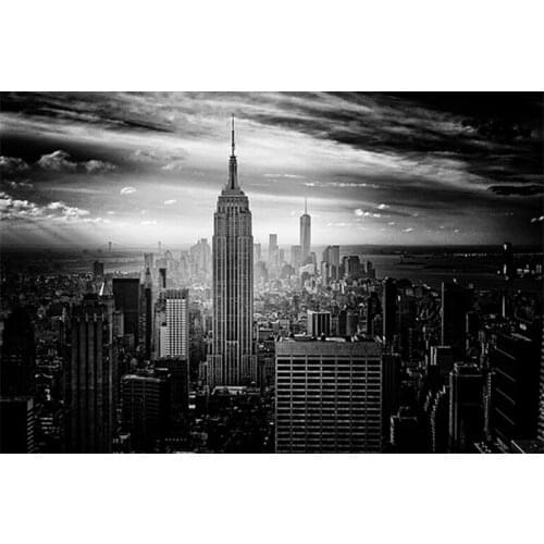 New York City Manhattan Black White Building Canvas Painting Posters and Prints Scandinavian Wall Art Picture for Living Room