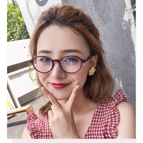 Fashion Women Glasses Frame Men Anti Blue Light Eyeglasses Frame Vintage Round Transparent Blue Glasses Optical Spectacle Frame