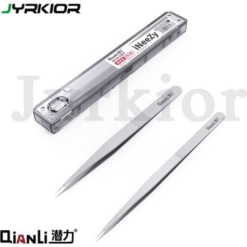 Qianli iNeeZY Handmade Polished Non-magnetic Stainless Tweezer High Hardness Vacuum Plating Process Jump line Tweezer