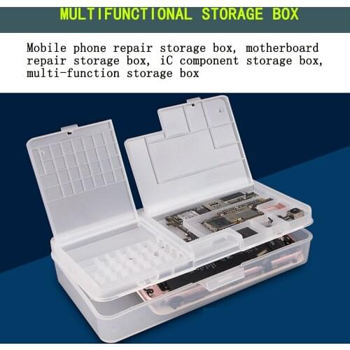 Plastic storage box small tool box for storage of mobile phone motherboard screws IC components and Organizer for small things