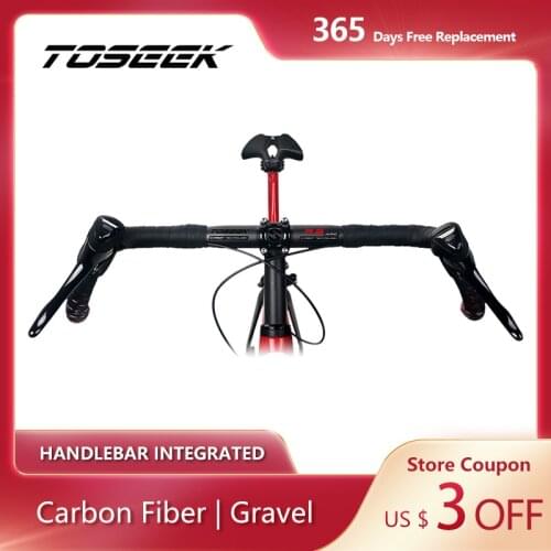 TOSEEK RS-wrc Carbon Gravel Handlebar Exotropism Handle Bar 31.8mm Cyclocross Road Bike handlebars 400/420/440mm Matte Black