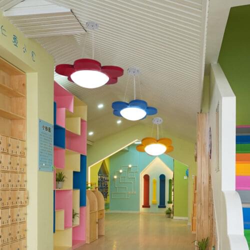 Childrens room flowers LED ceiling light red and yellow blue lovely garden kindergarten channel chandelier ZL204