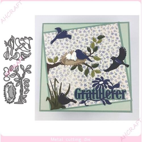 Birdie and birds nest Metal Cutting Dies for diy Scrapbooking Photo Album Decorative Embossing PaperCard Crafts Die2020