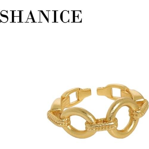 SHANICE Chain S925 Sterling Silver Open Rings For Women Luxury Cute Punk Engagement Adjustable Ring 2021 Trend Fine Jewellery