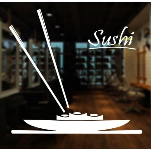 Sushi Bar Wall Sticker Restaurant Japanese Food Glass Decal Poster Vinyl Art Decor Mural Decoration sushi1003