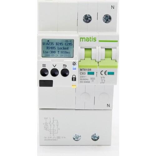 High Quality matis MT61SR 2P 230V earth leakage protection circuit breaker