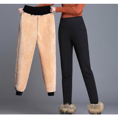 Famous Designer Winter Warm Casual Pants Plus Velvet Leggings Explosive Plus Size Womens Pants VOGUE Female clothing woman New