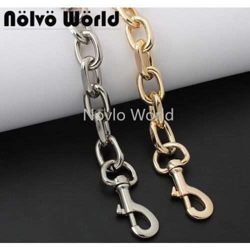 1-5pieces 60-100-120cm 2 colors silver 4.5mm thick 25*16mm aluminuml chains with snap hooks for handbag purse accessories