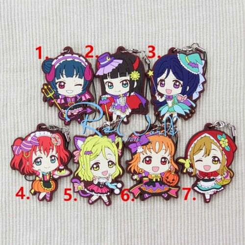 1pcs Anime love live LoveLive Sunshine Aqours Ohara Mari Aozora Resin Rubber Keyrings Pendant Keychain De Llaveros
