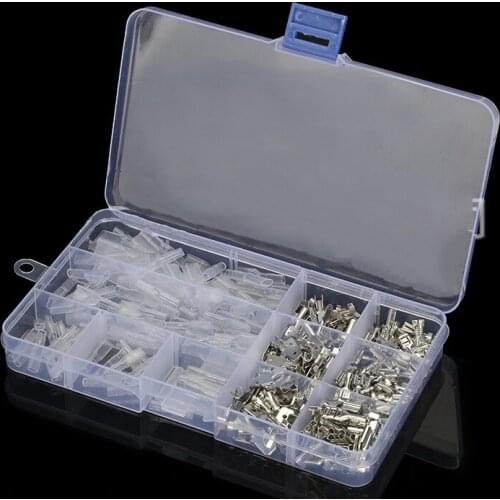 270Pcs/Set 2.8/4.8/6.3mm Male Female Spade Connectors High Quality Crimp Terminals with Insulating Sleeves Assortment Kit