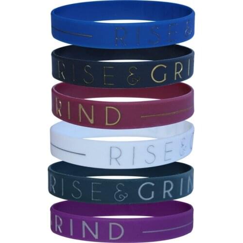 300pcs Rise & Grind sport silicone wristband bracelet shipping by DHL