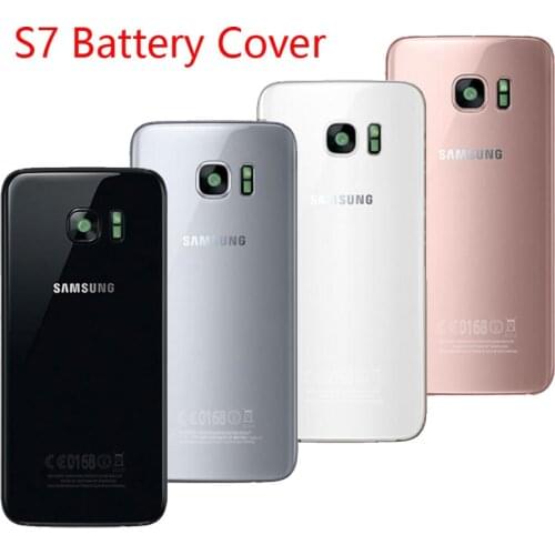5.1 Inch ORIGINAL for SAMSUNG Galaxy S7 Flat G930 G930F Battery Back Cover Glass Housing Replacement with Camera Glass Lens 5.0