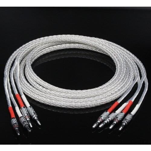 8ag OCC Silver-Plated Hifi Speaker Cable High Performance Speaker Amplifier Sound Connecting cable Y-Y/Banana-Y etc