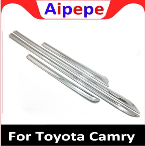 ABS Chrome Car Side Door Body Molding Plate Cover Sticker Glossy Silver Auto Accessories Trim For Toyota Camry 2018 Car Styling