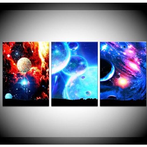 5d diy diamond painting Space, galaxy, earth,landscape diamond painting cross stitch mosaic embroidery diamond Triptych,A1371