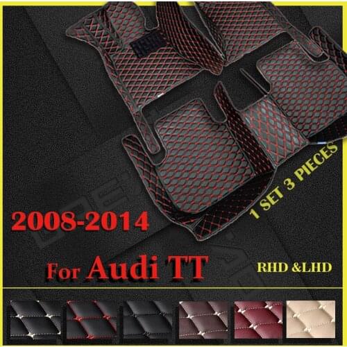 Leather Car floor mats for AUDI TT (TWO SEAT) 2008-2014 Custom auto foot Pads automobile carpet cover