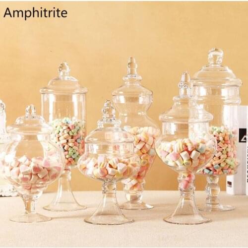 Bottle Of Glassware With Lid Transparent Glass Appetizers Storage Vial Of Sweets Household Storage Bottle Dessert Wedding