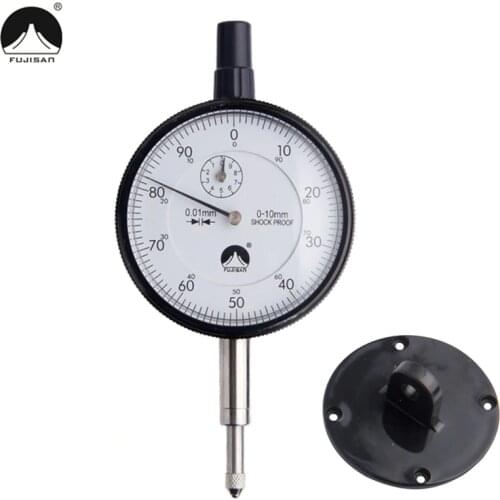 FUJISAN Dial Indicator 0-10mm/0.01mm Dial Gauge Shockproof Test Indicators Measuring Tools