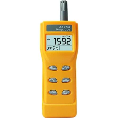 AZ7752 with backlight carbon dioxide detector indoor air quality tester carbon dioxide concentration CO2 level air temperature