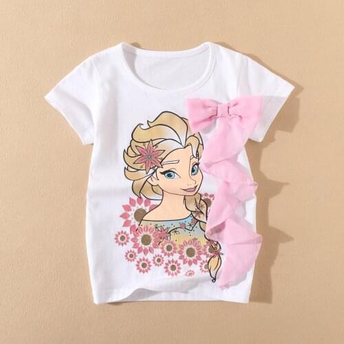 2-10 Years girl girls 2021 New short sleeve t shirt tops tees short RT24