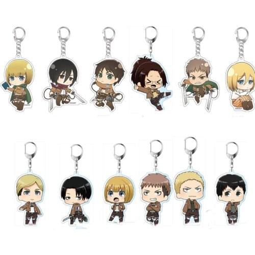 Hot Anime Figure Pendant Attack on Titan Acrylic Keychain Bag Decoration Erwin Smith Mikasa Levi/Rivaille Ackerman Armin Arlert