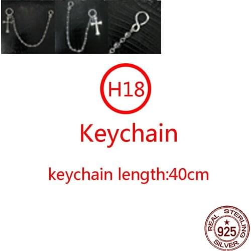 H18 S925 sterling silver bag chain personality hip hop cross flower ball dice S buckle hanging chain fashion punk jewelry
