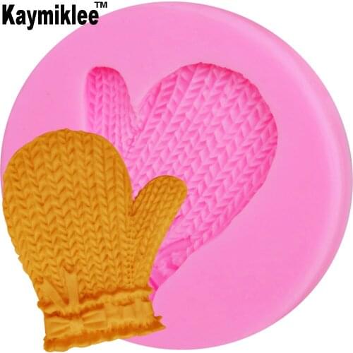 Kaymiklee M192 Hot FDA Christmas Series Gloves Silicone Cake Mold Fondant Mold, Jelly,Candy,Chocolate soap Mold, Decorating