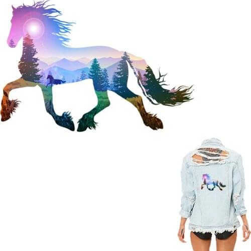 Beautiful Horse Patches For Clothing A- level Washable New Design Iron on Transfer Decoration Accessory Clothes Sticker Y-058