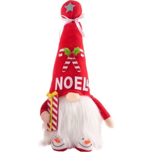 Faceless Doll Christmas Decoration Swedish Tomte Thanksgiving Gifts Red Cloth Dwarfs Glowing Xmas 16 Inches Glow Holiday Gnome
