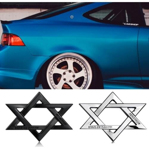 Six Mount Star Metal Car Sticker for BMW F10 F11 Renault Captur Abarth fiat 500 Skoda Octavia Auto Rear Emblem Decal Accessories