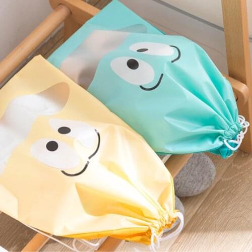 Cute Cartoon Laundry Dustproof Cover Shoes Bag Portable High-capacity Drawstring Bag Waterproof Travel Organizer Multifunction