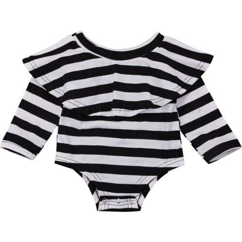 Fashion Toddler Baby Girls Off Shoulder Long Sleeve Ruffles Romper Jumpsuit Outfits Clothes