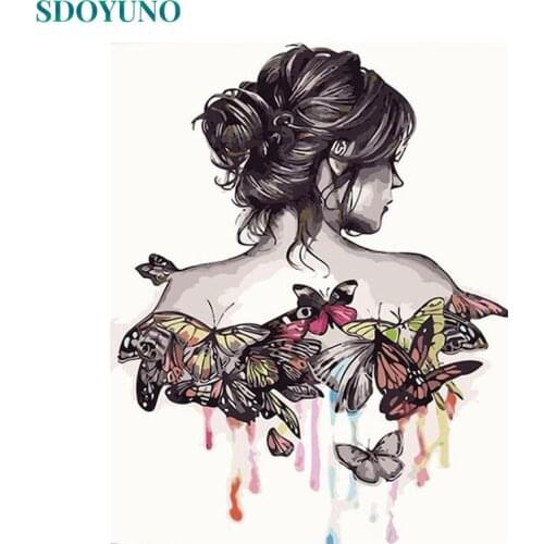 SDOYUNO 60x75cm Paint By Numbers On Canvas Figure DIY Coloring By Numbers Kits For Adult Frameless Digital Painting Unique Gift