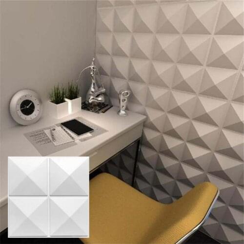 Home Tile Sticker Wall Self Adhesive Stunning Visual Effect Flame Retardant PVC 3D Relief Wall Panel Decoration Decal Stickers