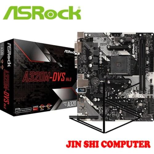 ASRockA320M-DVS R4.0 Desktop Motherboard A320 Socket AM4 2 DIMMs,Supports DDR4 3200+(OC)