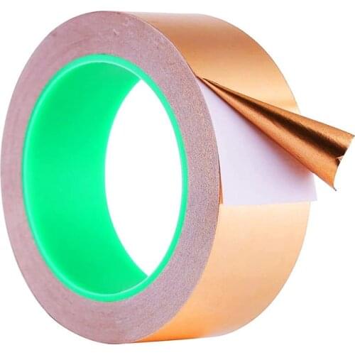 NEW-Copper Foil Tape with Double-Sided Conductive - EMI Shielding,Stained Glass,Soldering,Electrical Repairs,Slug 1 Inch