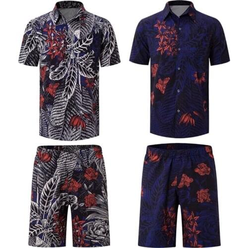 Custom New Cheap Fashion Summer Beach Style Plus Size Hawaiian Shirts And Shorts For Men