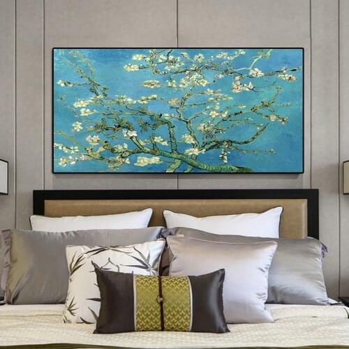 Almond Blossom Flowers Van Gogh Impressionist Canvas Painting Posters and Prints Wall Art Picture for Living Room Home Decor