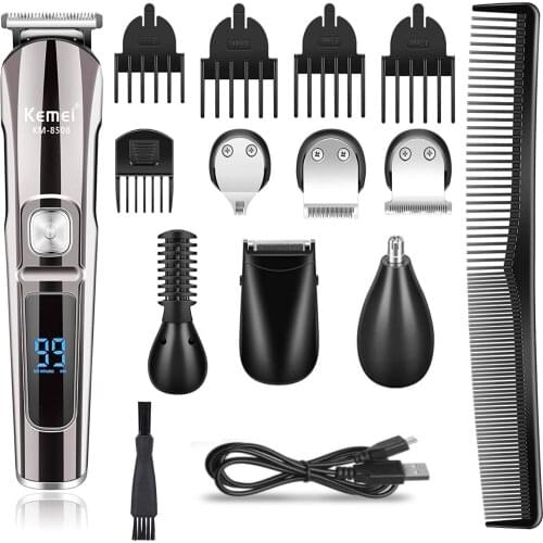 Professional Hair Trimmer Waterproof 6 in 1 Hair Clipper Electric Hair Cutting Machine Beard trimer Body Men Haircut