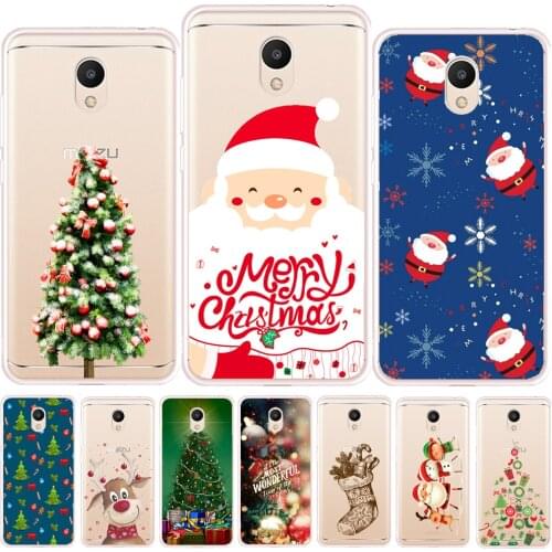 Merry Christmas Soft TPU Silicone Cover For Meizu M3 Note M6 Note M6S M5S M5C M6T Pro 7 Plus 15 Plus Case