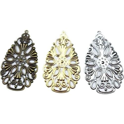 Retail 20Pcs Filigree Wraps Flower Connectors Pendants Metal Crafts Gift Decoration DIY Findings
