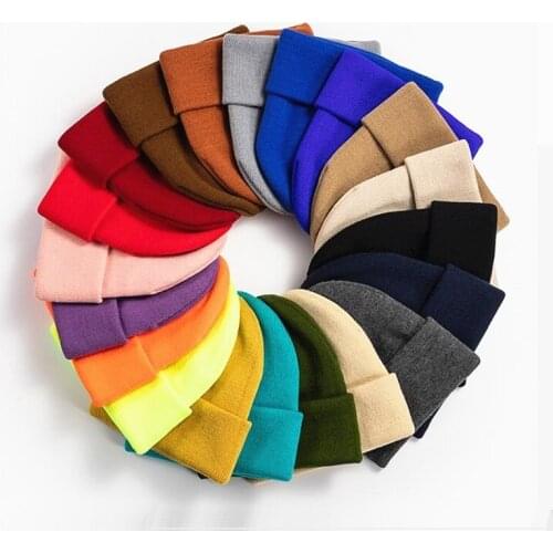 Winter multi-color warm curled brimless hat Round Unisex Casual ski beanies Skullcap Drop shipping Knitted hats Sports
