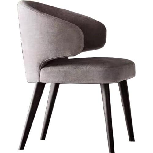 Nordic Minimalistic Dining Room Furniture Fabric Chair Wood Chair