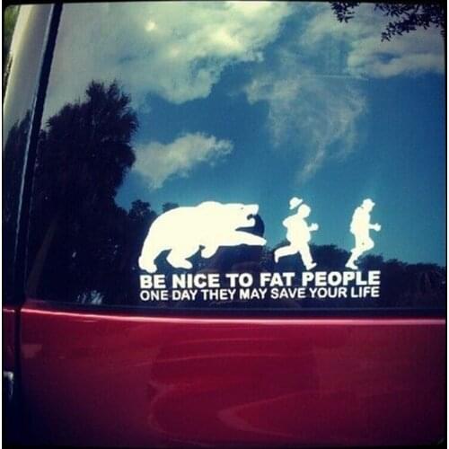 Be Nice To Fat People funny vinyl car decal sticker,s2021