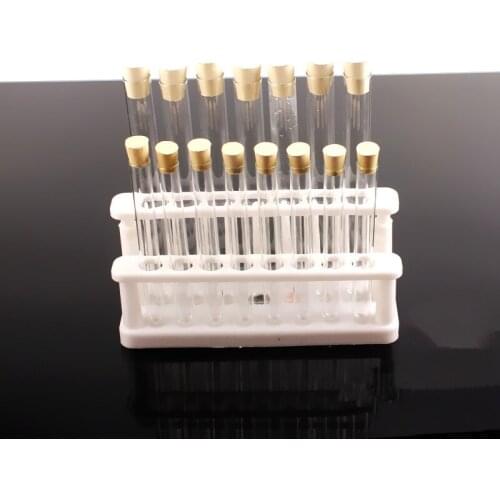 Test tube rack with 15 Test Tubes + 15 Rubber Plug Sets for Junior High School Chemical Experiment Equipment