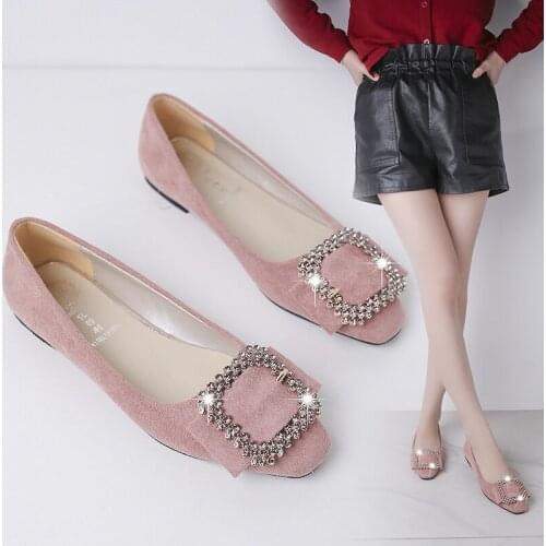 Spring Autumn Woman Flats Candy Color Ballet Flats Faux Suede Slip on Shoes Women Loafer Soft Boat Shoes Ladies Dress Shoe 7926C