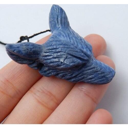 Wolf head Jewelry Pendant,Natural Blue Coral Hand Cutting Wolf Head Pendant 40x32x14mm,14.7g