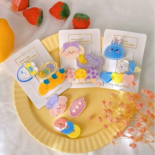 3 Pcs/Set Children Cute Animal Cartoon Carrot Ornament Hair Clips Baby Girls Alloy Barrettes Hairpins Kids Hair Accessories